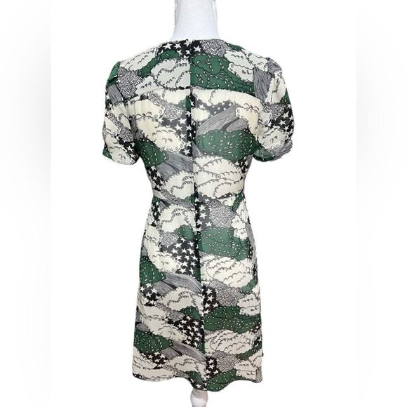 Anna Sui Vintage  Y2K Silk Abstract Print sleeveless Short  Dress Size 6 No Slip - Picture 4 of 6